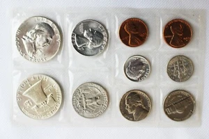 1963 P & D Coin Set 3rd Party Put Together 1c-50c Coins 6 Silver UNC 10 Coin Set - Picture 1 of 4