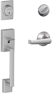 SCHLAGE Einzelzylinder Griffsatz und Elan Hebel Satin Chrom F60 CEN 626 ELA - Bild 1 von 1