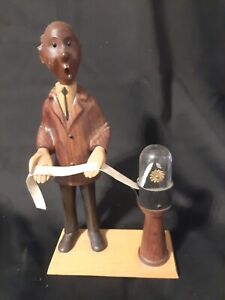 COMPLETE 1950-1960  Stockbroker Figurine by Romer of Italy - Ticker Tape Reader