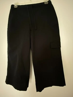 Pantalón Coldwater Creek negro pull on sarga crop fácil cintura clásica PXS (4) NUEVO SIN ETIQUETAS Foto 1 de 4