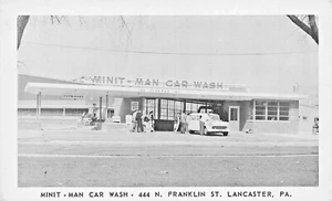Lancaster PA Minit-Man Car Wash Franklin Street Postcard  - Picture 1 of 2