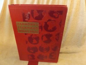 HAMMOND'S STANDARD WORLD ATLAS édition canadienne 1954 couverture rigide