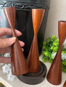 Vintage MCM 6,25" DIGSMED DENMARK Danish Modern TEAKHOLZ KERZENLEUCHTER Kerzenhalter - Bild 1 von 16