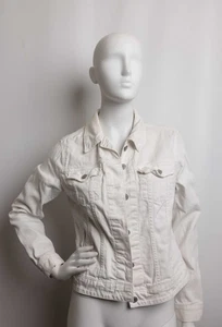 Levi Strauss & Co Women's White 90s Denim Trucker Jacket Sz S - Picture 1 of 9