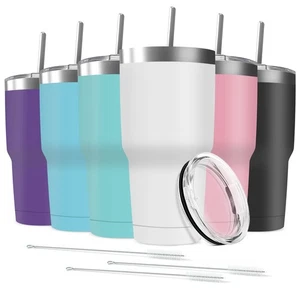 Taza de Viaje de Acero Inoxidable 30oz con Tapa, Paquete de 6 Doble Pared Aislada al Vacío... - Imagen 1 de 6