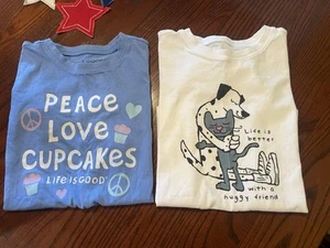 Life Is Good Crusher Set Two Kids Short Sleeve T-Shirts, Medium - Picture 1 of 3