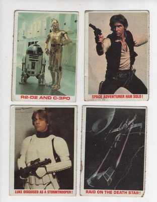 STAR WARS 1981 BURGER KING EVERYBODY WINS VINTAGE CUT OUT PARTIAL SET 4 CARDS - Image 1 of 2