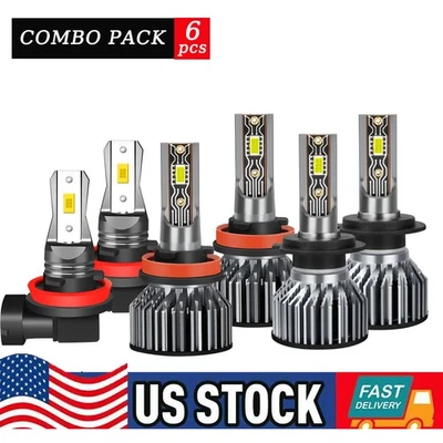 Combo 6pcs LED Headlight Bulbs&Fog Lights White For Land Rover LR2 LR4 2010-2015 - Image 1 of 4