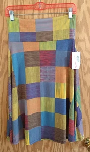 LuLaRoe Azure Skirt NWT Size S Small Square Colorful stripes Multicolor NEW - Picture 1 of 6