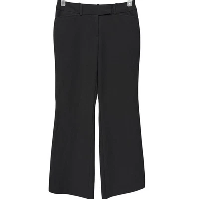 Pantalones de vestir negros George 4P para mujer pequeños elásticos tiro medio pierna recta Foto 1 de 4