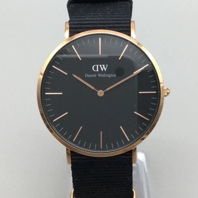 Reloj Daniel Wellington Clásico Hombre 41mm Tono Oro Rosa Esfera Negra Batería Nueva Foto 1 de 4