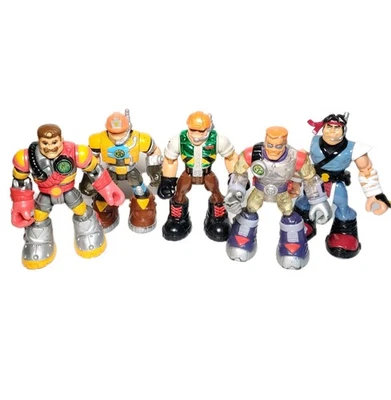 (5) Fisher Price RESCUE HEROES Action Figures LOT Vtg Mattel *DAMAGED* - Image 1 of 4