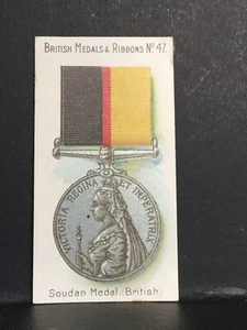 Taddy British Medals And Ribbons Cigarette Card Single No 47 Soudan British - Picture 1 of 2