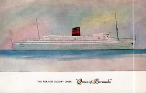 Postal de barco The Furness Luxury Liner Queen of Bermuda - Imagen 1 de 2