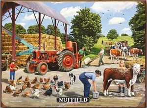 Nuffield Universal Tractor in Farmyard small steel sign 200mm x 150mm (og) - Picture 1 of 1