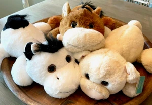 NEU Menge 3 Plüsch Bauernhof Tiere Kuh Schwein Pferd Walmart Barnyard OSTERNGESCHENK - Bild 1 von 6