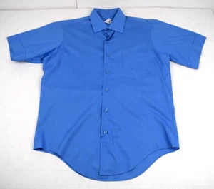 Vintage Leisure Shirt Manhattan Custom Limited Size M/L 60s Blue Permanent Press - Picture 1 of 9