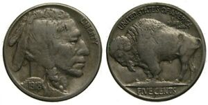United States 1918-S 5 Cents Indian Head Buffalo Nickel San Francisco Mint Good 