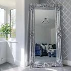 Extra large ornate silver floor mirror French living room hallway 2M Tall