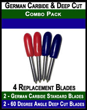 4 Pack Combo German Carbide & Deep Cut Replacement Cutting Blades for Craft Cutt