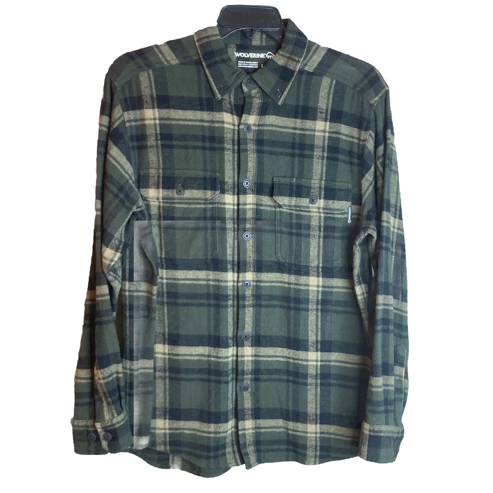 Wolverine Men's Multi Color Plaid LS Flannel Shirt Size L, Shacket, Heavy. - Image 1 of 4