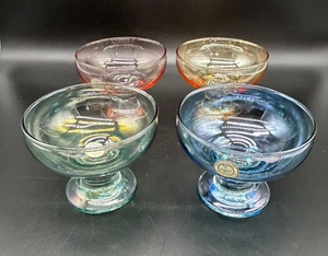 MCM Color Cocktail Glasses Desert Crystal Iridescent Set of 4 New Turkish - Picture 1 of 15