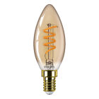 Philips LED Spiral Filament Kerze 2,5W = 15W E14 Gold extra warmweiß DIMMBAR
