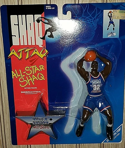 vtg 1993 Shaq Attaq O''Neal NBA All Star Figurine NIP Action Figure Attack Stand Cover