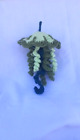 Handmade Crochet Jellyfish Mint Green with Dark Green Highlights