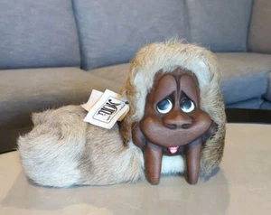 Muñeca morsa Nuni Alaska tallada a mano madera reno y otras pieles con etiqueta 11" vintage - Imagen 1 de 19