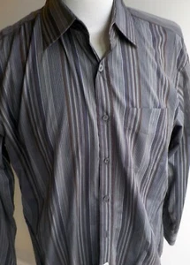 PAUL SMITH Mens Dress Shirt MADE IN ITALY Stripe SPREAD COLLAR 161/2 Brown - Picture 1 of 4