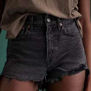 AE77 American Eagle Premium Women's Black Denim cut-off Shorts 27 NWT MSRP $148 - Picture 1 of 14