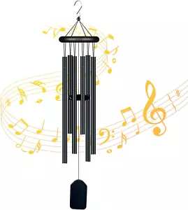 Garden Wind Chimes with 6 Aluminum Alloy Tubes and Hook,Memorial Wind Chimes for - Picture 1 of 12