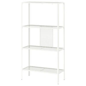 IKEA 4 Tier Stainless Steel Shelving Unit Home Living Room Metal White - Picture 1 of 5