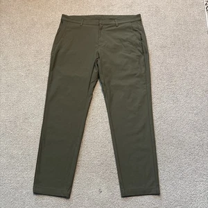 Fabletics The Only Pant Classic Fit Utility Green Pockets Size 38/30 - Picture 1 of 11