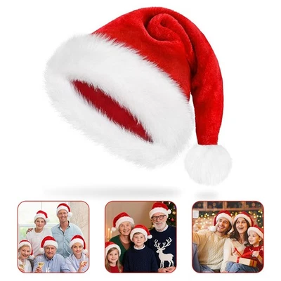 ZREE 1/2x Weihnachtsmütze Nikolausmütze Rot Gestrickte Mütze Santa Erwachsene/Kinder