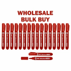 1000 Red Dry Wipe Flipchart Whiteboard Marker Pens Bullet Tip Home Office School - Picture 1 of 16