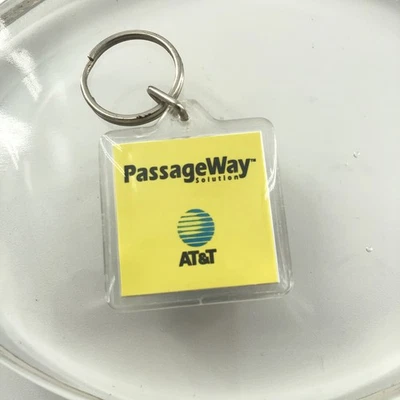 Chaveiro vintage AT&T PassageWay Solution retrô anos 80 ou 90 tecnologia promocional Pop Art - Imagem 1 de 4