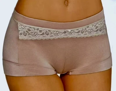 MAIDENFORM Dream Microfiber Eve Blush Lace Inset Boyshort Panty Women XL 8 2XL 9 - Image 1 of 4