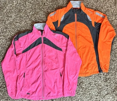 Lot of 2 SAUCONY Small Women's Athletic Track Jacket Full Zip Size Pink & Orange - Image 1 of 4