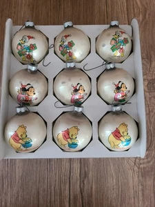 Vintage Wonderful World of Disney Glas Weihnachtsschmuck Mickey Donald Pooh - Bild 1 von 10