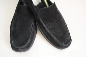 ECCO Men’s New Black Suede Slip On Loafer Walking Comfort Rubber  Bottom Size 47 - Picture 1 of 11