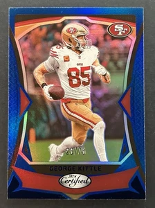 GEORGE KITTLE 2024 Certificado Panini ESPEJO AZUL PARALELO 49ERS SP/75 - Imagen 1 de 2