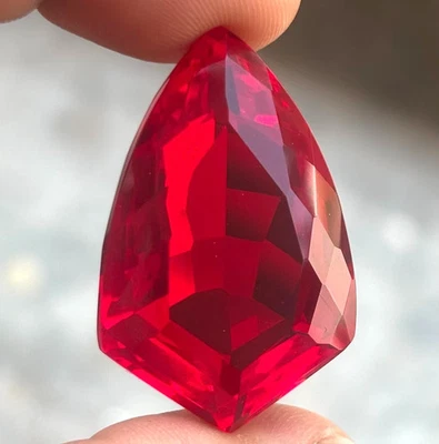 70 Ct Certified For Pendant Natural Blood Red Ruby Flawless Fancy Cut BIG SIZE - Image 1 of 4