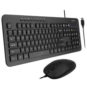 Wired Keyboard and Mouse Combo, Slim Full Sized Ergonomic USB Keyboard and Mo... - Picture 1 of 6