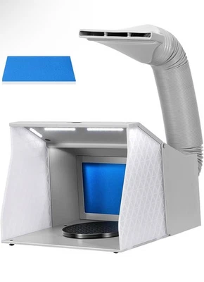 VIVOHOME Dual Fans Airbrush Paint Spray Booth with 4 LED Lights Turn Table - Image 1 of 3