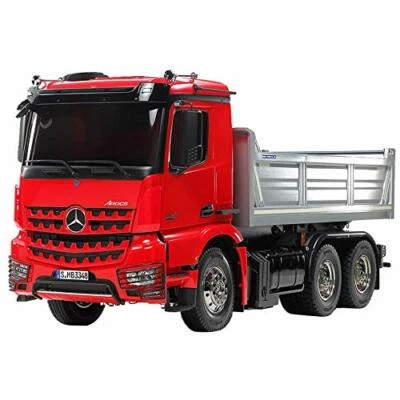 TAMIYA 1/14 RC Mercedes-Benz AROCS 3348 6x4 Dump Truck Red Silver Kit 56361 - Image 1 of 2