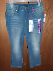 Glo Jeans Juniors Size 5 Side Zip Crop Blue Jeans - Picture 1 of 11