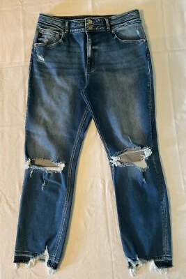 Pantalones de mezclilla elásticos desgastados talla 13/30 Kancan tiro alto rectos Foto 1 de 4