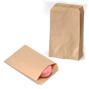 100 Pcs 3x5 Inch Brown Kraft Paper Bags Flat Favor Paper Bags for Packaging - Picture 1 of 4